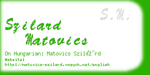 szilard matovics business card